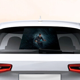 Наклейка на авто - для заднего стекла с принтом Dishonored art в Санкт-Петербурге, ПВХ | Точные размеры наклейки зависят от выбранного изображения (ширина не больше 75 мм, высота не больше 45 мм) | dishonored | disonord | game | games | дисонорд | игра | игры