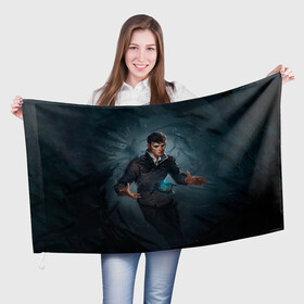 Флаг 3D с принтом Dishonored art в Санкт-Петербурге, 100% полиэстер | плотность ткани — 95 г/м2, размер — 67 х 109 см. Принт наносится с одной стороны | dishonored | disonord | game | games | дисонорд | игра | игры