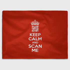 Плед 3D с принтом Keep calm and scan me: fuck off. в Санкт-Петербурге, 100% полиэстер | закругленные углы, все края обработаны. Ткань не мнется и не растягивается | Тематика изображения на принте: crown | cute | keep calm and scan me | qr code | qr код | royal motto | королевский девиз | корона | милый | пошел ты | успокойся и просканируй меня