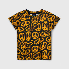 Детская футболка 3D с принтом Пацифик. Знак мира в Санкт-Петербурге, 100% гипоаллергенный полиэфир | прямой крой, круглый вырез горловины, длина до линии бедер, чуть спущенное плечо, ткань немного тянется | pacific | peace | жест | знак | мир | мирный | пацифик | пис
