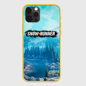 Чехол для iPhone 12 Pro с принтом SnowRunner СноуРаннер логотип в Санкт-Петербурге, силикон | область печати: задняя сторона чехла, без боковых панелей | race | snowrunner | гонки | гонки по бездорожью | гоночные игры | зимние гонки | снежные гонки | снежный бегун | сноу раннер | сноураннер