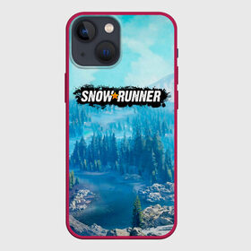 Чехол для iPhone 13 mini с принтом SnowRunner СноуРаннер логотип в Санкт-Петербурге,  |  | race | snowrunner | гонки | гонки по бездорожью | гоночные игры | зимние гонки | снежные гонки | снежный бегун | сноу раннер | сноураннер