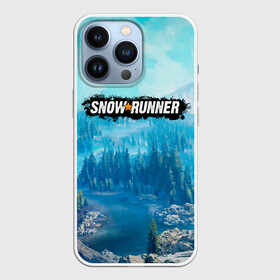 Чехол для iPhone 13 Pro с принтом SnowRunner СноуРаннер логотип в Санкт-Петербурге,  |  | race | snowrunner | гонки | гонки по бездорожью | гоночные игры | зимние гонки | снежные гонки | снежный бегун | сноу раннер | сноураннер
