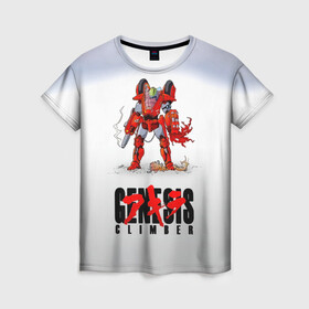 Женская футболка 3D с принтом Genesis Climber   Akira в Санкт-Петербурге, 100% полиэфир ( синтетическое хлопкоподобное полотно) | прямой крой, круглый вырез горловины, длина до линии бедер | akira | anime | genesis climber | manga | акира | аниме | генезис климбер | манга