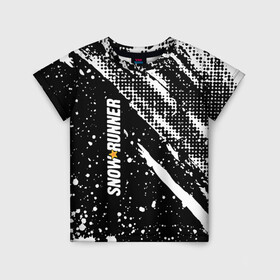 Детская футболка 3D с принтом SnowRunner Logo в Санкт-Петербурге, 100% гипоаллергенный полиэфир | прямой крой, круглый вырез горловины, длина до линии бедер, чуть спущенное плечо, ткань немного тянется | race | snowrunner | гонки | гонки по бездорожью | гоночные игры | зимние гонки | снежные гонки | снежный бегун | сноу раннер | сноураннер