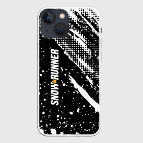 Чехол для iPhone 13 mini с принтом SnowRunner Logo в Санкт-Петербурге,  |  | race | snowrunner | гонки | гонки по бездорожью | гоночные игры | зимние гонки | снежные гонки | снежный бегун | сноу раннер | сноураннер