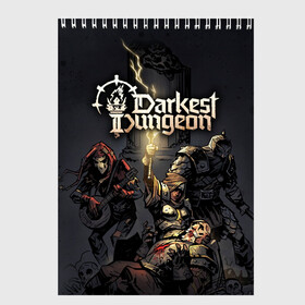 Скетчбук с принтом Darkest Dungeon Темнейшее подземелье в Санкт-Петербурге, 100% бумага
 | 48 листов, плотность листов — 100 г/м2, плотность картонной обложки — 250 г/м2. Листы скреплены сверху удобной пружинной спиралью | darkest dungeon | dd | rpg | the butchers circus | the colour of madness | the crimson court | the shieldbreaker | игры | подземелье | темнейшее подземелье