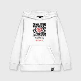 Детская толстовка хлопок с принтом QR-Love в Санкт-Петербурге, 100% хлопок | Круглый горловой вырез, эластичные манжеты, пояс, капюшен | Тематика изображения на принте: 19 | code | corona | covid | heart | like | love | meme | memes | ncov | ncov19 | qr | quick | response | secret | virus | антивирус | антикоронавирус | быстрый | вирус | ковид | код | корона | коронавирус | лайк | любовь | мем | мемы | отклик