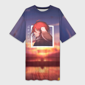 Платье-футболка 3D с принтом Дилюк Рагнвиндр  Diluc Ragnvindr, Genshin Impact  Геншин импакт в Санкт-Петербурге,  |  | diluc | genshin impact | ragnvindr | аниме | геншин импакт | дилюк | игра | огонь | первоначальный бог | пиро | полуночный герой | рагнвиндр