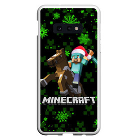 Чехол для Samsung S10E с принтом MINECRAFT НОВОГОДНИЙ КРИПЕРЫ в Санкт-Петербурге, Силикон | Область печати: задняя сторона чехла, без боковых панелей | 2022 | block | creeper | cube | minecraft | piggy | pixel | tnt | блок | гаст | геометрия | дед мороз | крафт | крипер | кубики | майнкрафт | новогодний minecraft | новогодний майнкрафт | новый год | пиксели | санта клаус | свинья | тнт