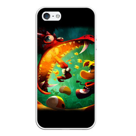 Чехол для iPhone 5/5S матовый с принтом Rayman Legend в Санкт-Петербурге, Силикон | Область печати: задняя сторона чехла, без боковых панелей | Тематика изображения на принте: аркада | дракон | игра | кулак | рейман