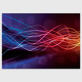 Поздравительная открытка с принтом Лучи света Spectrum в Санкт-Петербурге, 100% бумага | плотность бумаги 280 г/м2, матовая, на обратной стороне линовка и место для марки
 | Тематика изображения на принте: абстрактные | волна | волна света | излучение | киберпанк | лучи | лучи света | неон | неоновые принты | призма | радуга | рисунок | свет | спектр цветов