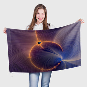Флаг 3D с принтом Black Hole Tribute design в Санкт-Петербурге, 100% полиэстер | плотность ткани — 95 г/м2, размер — 67 х 109 см. Принт наносится с одной стороны | астрономия | астрофизика | вселенная | галактика | звезда | космос | фрактал | черная дыра