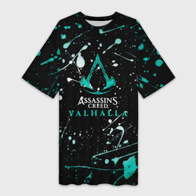 Платье-футболка 3D с принтом Assassin s creed Valhalla Брызги красок. в Санкт-Петербурге,  |  | slayer | valhalla | асасин | ассасин крид | ассасин крид вальгалла | ассассин | вальгалла | тамплиеры