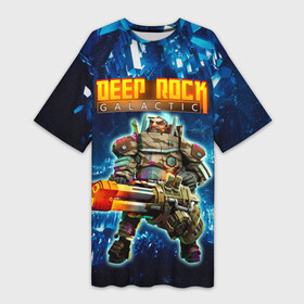 Платье-футболка 3D с принтом Deep Rock Galactic  Gunner в Санкт-Петербурге,  |  | deep rock galactic | drg | dwarf | gnome | gunner | гном | дип рок галактик | добыча минералов | космические шахтеры | стрелок