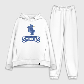 Женский костюм хлопок Oversize с принтом Tennessee smokies - baseball team в Санкт-Петербурге,  |  | baseball | bat | bear | team | tennessee | usa | бейсбол | бита | медведь