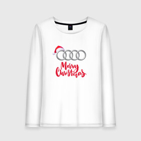 Женский лонгслив хлопок с принтом AUDI MERRY CHRISTMAS в Санкт-Петербурге, 100% хлопок |  | Тематика изображения на принте: audi | auto | autosport | perfomance | quattro | rs | sport | авто | авто спорт | автомобиль | автомобильные | автоспорт | ауди | кватро | марка | машины | перфоманс | рс | спорт