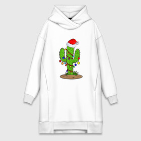 Платье-худи хлопок с принтом НОВОГОДНИЙ КАКТУС CHRISTMAS CACTUS в Санкт-Петербурге,  |  | 2022 | cactus | christmas | cold | garland | klaus | merry | new | santa | snow | winter | year | герлянды | гирлянда | год | елка | ёлки | ель | зима | кактус | клаус | мороз | новый | рождество | санта | снег | фонарики | холод