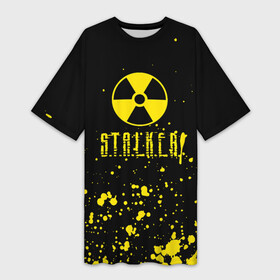Платье-футболка 3D с принтом S.T.A.L.K.E.R. 2  БРИЗГИ в Санкт-Петербурге,  |  | chernobyl | pripyat | shadow of chernobyl | stalker | stalker 2 | воля | меченый | припять | свобода | свобода воля | сталкер | сталкер 2 | тени чернобыля | чернобыль