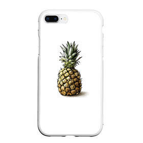 Чехол для iPhone 7Plus/8 Plus матовый с принтом Pineapple watercolor в Санкт-Петербурге, Силикон | Область печати: задняя сторона чехла, без боковых панелей | pineapple | ананас | графика | еда | рисунок | фрукт