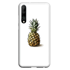 Чехол для Honor P30 с принтом Pineapple watercolor в Санкт-Петербурге, Силикон | Область печати: задняя сторона чехла, без боковых панелей | pineapple | ананас | графика | еда | рисунок | фрукт