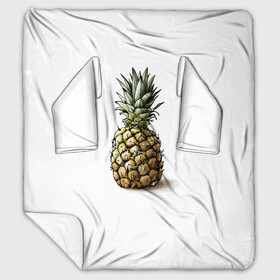 Плед с рукавами с принтом Pineapple watercolor в Санкт-Петербурге, 100% полиэстер | Закругленные углы, все края обработаны. Ткань не мнется и не растягивается. Размер 170*145 | pineapple | ананас | графика | еда | рисунок | фрукт