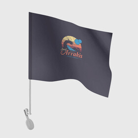 Флаг для автомобиля с принтом Арракис Дюна Vintage theme в Санкт-Петербурге, 100% полиэстер | Размер: 30*21 см | dune | арракис | атрейдесы | дом атрейдесов | дюна | сага | фримены | харконноны | червы