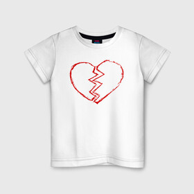 Детская футболка хлопок с принтом Твоё Разбитое Сердце в Санкт-Петербурге, 100% хлопок | круглый вырез горловины, полуприлегающий силуэт, длина до линии бедер | Тематика изображения на принте: love | любовь | разбитое сердце | сердца | сердце