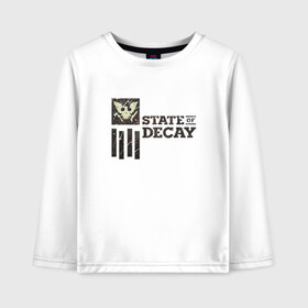 Детский лонгслив хлопок с принтом State of Decay Iron Logo в Санкт-Петербурге, 100% хлопок | круглый вырез горловины, полуприлегающий силуэт, длина до линии бедер | logo | state of decay | survival horror | undead labs | загнивающий штат | зомби апокалипсис | лого | логотип | стадия разложения | стейт оф декай | эмблема