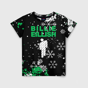 Детская футболка 3D с принтом billie eilish | новый год | снежинки в Санкт-Петербурге, 100% гипоаллергенный полиэфир | прямой крой, круглый вырез горловины, длина до линии бедер, чуть спущенное плечо, ткань немного тянется | be | billie | billie eilish | blohsh | ghoul | билли | билли айлиш