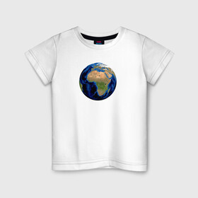 Детская футболка хлопок с принтом планета солнечной системы земля в Санкт-Петербурге, 100% хлопок | круглый вырез горловины, полуприлегающий силуэт, длина до линии бедер | астрономия | вселенная | континент | космос | мир | океан | планета | шар