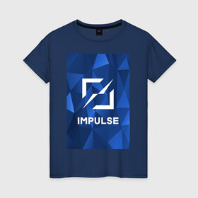Женская футболка хлопок с принтом Cobalt Impulse в Санкт-Петербурге, 100% хлопок | прямой крой, круглый вырез горловины, длина до линии бедер, слегка спущенное плечо | esport | impulse | импульс | киберспорт | лгу | сккимпульс | студенты
