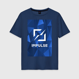 Женская футболка хлопок Oversize с принтом Cobalt Impulse в Санкт-Петербурге, 100% хлопок | свободный крой, круглый ворот, спущенный рукав, длина до линии бедер
 | esport | impulse | импульс | киберспорт | лгу | сккимпульс | студенты