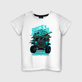 Детская футболка хлопок с принтом Авто чемпион дорог в Санкт-Петербурге, 100% хлопок | круглый вырез горловины, полуприлегающий силуэт, длина до линии бедер | авто | бампер | внедорожник | колесо | прицел | уличный стиль