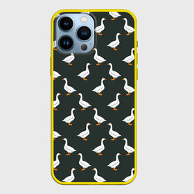 Чехол для iPhone 13 Pro Max с принтом Гуси паттерн в Санкт-Петербурге,  |  | goose | gooses | водоплавающие животные | гуси | гусь | дичь | домашние птицы | животные | паттерн | птицы | утки