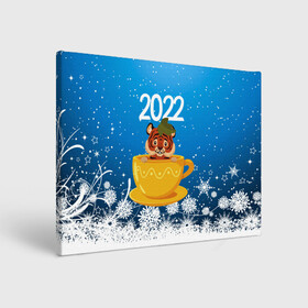 Холст прямоугольный с принтом Тигр в кружке (Новый год 2022) в Санкт-Петербурге, 100% ПВХ |  | 2022 | год тигра | новый год | новый год 2022 | символ года | тигр | тигренок | тигрица | тигры