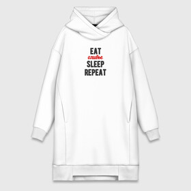 Платье-худи хлопок с принтом Eat оливье Sleep Repeat в Санкт-Петербурге,  |  | 2022 | christmas | eat | eatsleeprepeat | newyear | repeat | sleep | новогоднее | новыйгод | оливье | праздник | рождество | салат