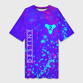 Платье-футболка 3D с принтом ДЕСТИНИ 2 + Частицы в Санкт-Петербурге,  |  | destiny | destiny 2 | logo | mmo | mmorpg | online | rpg | дестини | дестини 2 | игра | игры | лого | логотип | ммо | мморпг | онлайн | рпг | символ | символы | частицы