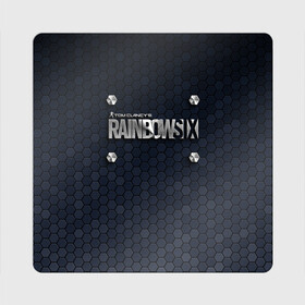 Магнит виниловый Квадрат с принтом Rainbow Six (Metal Logo) в Санкт-Петербурге, полимерный материал с магнитным слоем | размер 9*9 см, закругленные углы | extraction | ghost recon | rainbow six | siege | tom clancy | war | боец | воин | война | логотип | оружие | радуга | рейнбов | рейнбоу | рэйнбоу | солдат | том клэнси | шутер