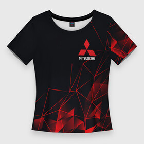 Женская футболка 3D Slim с принтом MITSUBISHI GEOMETRY RED SPORT JAPAN в Санкт-Петербурге,  |  | japan | mitsubishi | sport | митсубиси | митсубиши | спорт | япония