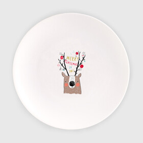 Тарелка с принтом Рогатый О в Санкт-Петербурге, фарфор | диаметр - 210 мм
диаметр для нанесения принта - 120 мм | голова | новый год | олень | рога | рождество