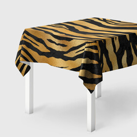 Скатерть 3D с принтом Текстура шкуры тигра в Санкт-Петербурге, 100% полиэстер (ткань не мнется и не растягивается) | Размер: 150*150 см | 2022 | год тигра | новый год | новый год 2022 | символ года | тигр | тигренок | тигрица | тигры