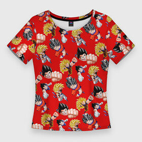 Женская футболка 3D Slim с принтом Dragon Ball Z (Goku Pattern) в Санкт-Петербурге,  |  | Тематика изображения на принте: anime | dragonball | goku | аниме | анимэ | гоку | драконий | жемчуг | манга