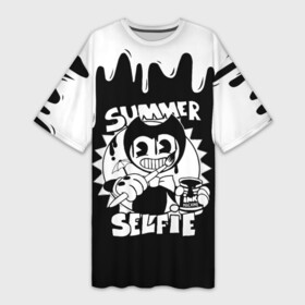 Платье-футболка 3D с принтом SUMMER SELFIE  BENDY AND THE INK MACHINE в Санкт-Петербурге,  |  | bendy | bendy and the ink machine | summer selfie | бенди | бенди и чернильная машина | большие чудеса | взлёты и падения | движущиеся картинки | последняя бобина | старая песня