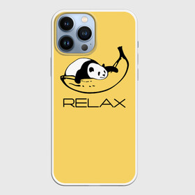 Чехол для iPhone 13 Pro Max с принтом Relax: панда на банане в Санкт-Петербурге,  |  | banana | bear | hugged | lies | panda | relax | банан | лежит | медведь | обнял | панда