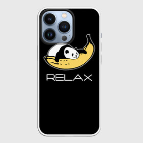 Чехол для iPhone 13 Pro с принтом Relax: панда на банане. в Санкт-Петербурге,  |  | banana | bear | hugged | lies | panda | relax | банан | лежит | медведь | обнял | панда