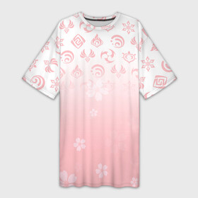 Платье-футболка 3D с принтом ГЕНШИН ИМПАКТ ЯПОНИЯ САКУРА ЦВЕТОК в Санкт-Петербурге,  |  | anime | chery | genshin impact | japan | pink | sakura | аниме | вишня | геншен импакт | геншин импакт | геншин эмпакт | геншинимпакт | игры | персонажи | розовый | сакура | япония
