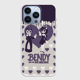 Чехол для iPhone 13 Pro с принтом Alice Angel and Bendy | Love в Санкт-Петербурге,  |  | Тематика изображения на принте: alice angel | bendy | bendy and the ink machine | love | ангел алиса | бенди | бенди и чернильная машина | большие чудеса | взлёты и падения | движущиеся картинки | последняя бобина | сердечки | сердца | старая песня