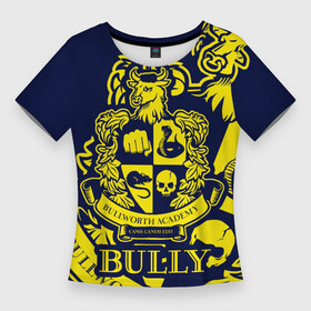 Женская футболка 3D Slim с принтом Bully, Bullworth Academy в Санкт-Петербурге,  |  | bullworth academy | bully | canis canem edit | академия буллворта | булворт | булли | игры