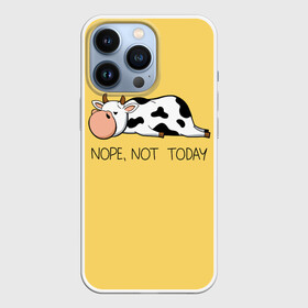 Чехол для iPhone 13 Pro с принтом Nope, not today в Санкт-Петербурге,  |  | bull | joke | lazy cow | lies | nope | not today | rests | бык | лежит | ленивая корова | не сегодня | нет | отдыхает | прикол | шутка